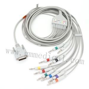10 লিড EKG কেবল Leadwires Nihon কোহেন আহার সঙ্গে সামঞ্জস্যপূর্ণ