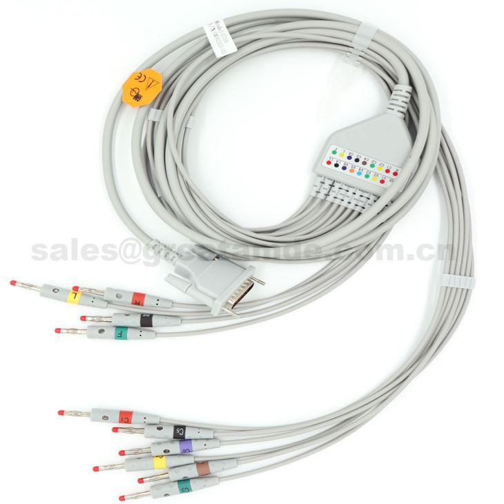 সামঞ্জস্যপূর্ণ Schiller AT-1 10 ইইসি কলা 4.0 Leadwires সঙ্গে EKG কেটে নেতৃত্ব দিন